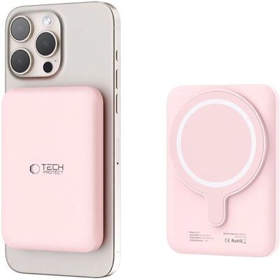Powerbank Tech-Protect LifeMag PB10 con MagSafe 5000mAh 15W USB-C - Rosa Powerbank Tech-Protect LifeMag PB10 con MagSafe 5000mAh 15W USB-C - Rosa