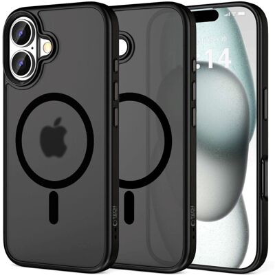 Tech-Protect MagMat Magsafe iPhone 16 Cover - Sort Tech-Protect MagMat Magsafe iPhone 16 Cover - Sort