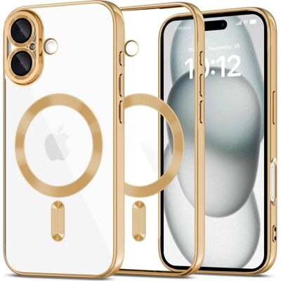 Průhledný zlatý obal na iPhone 16 od Tech-Protect Průhledný zlatý obal na iPhone 16 od Tech-Protect