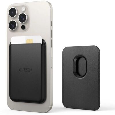 Tech-Protect MagWallet Magnetisk og Imiteret Lærkortholder - MagSafe Kompatibel - Sort Tech-Protect MagWallet Magnetisk og Imiteret Lærkortholder - MagSafe Kompatibel - Sort