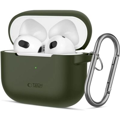 Tech-Protect - AirPods 3 Silikon Hook - Olivgrün - Silikon - Case Tech-Protect - AirPods 3 Silikon Hook - Olivgrün - Silikon - Case