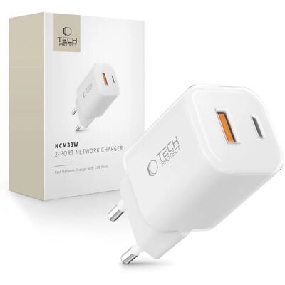 Chargeur réseau Tech-Protect NCM33W à deux ports - Chargeur réseau - Publicité Chargeur réseau Tech-Protect NCM33W à deux ports - Chargeur réseau - Publicité