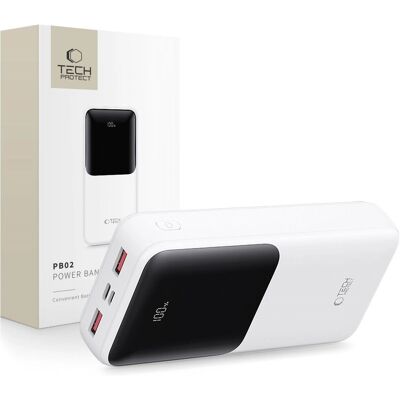Powerbank Tech-Protect 20000mAh - Blanco - Carga rápida Powerbank Tech-Protect 20000mAh - Blanco - Carga rápida