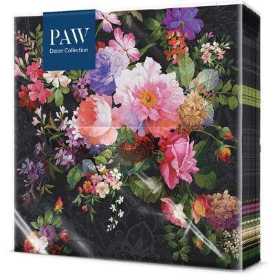 Collection Paw Decor - Roses sur Velours - Serviette de Déjeuner - 33cm Collection Paw Decor - Roses sur Velours - Serviette de Déjeuner - 33cm