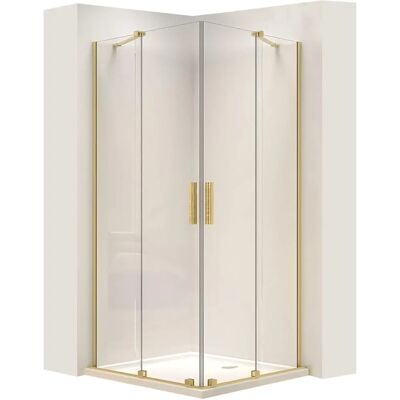 Cabina de ducha Montana doble oro cepillado 80x100 Cabina de ducha Montana doble oro cepillado 80x100