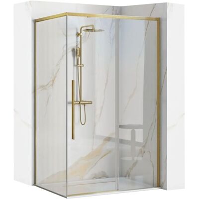 REA - Cabine de douche d'angle Solar 120x90 or brossé - Cabine de douche REA - Cabine de douche d'angle Solar 120x90 or brossé - Cabine de douche