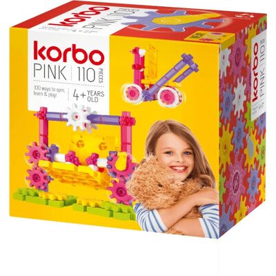 Korbo Pink 110 - Ensemble de Engrenages pour Enfants 4+ - Jouets de Construction - Publicité Korbo Pink 110 - Ensemble de Engrenages pour Enfants 4+ - Jouets de Construction - Publicité