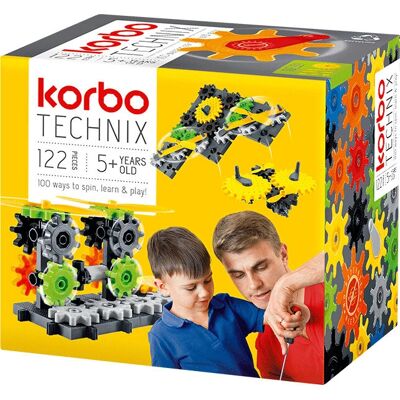 Korbo Technix 122 - Blocs de construction pour enfants - 122 pièces - Publicité Korbo Technix 122 - Blocs de construction pour enfants - 122 pièces - Publicité