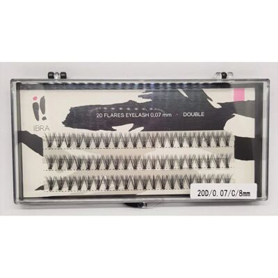 Ibra Doppelcluster 8mm Synthetische Wimpern - Wimpernverlängerung Ibra Doppelcluster 8mm Synthetische Wimpern - Wimpernverlängerung
