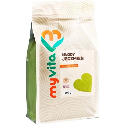 MYVITA Pulverisiertes Gräser der jungen grünen Gerste 500g MYVITA Pulverisiertes Gräser der jungen grünen Gerste 500g