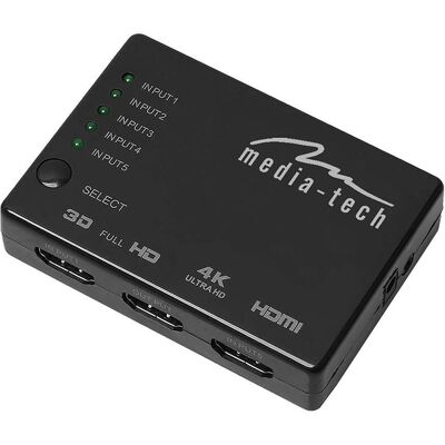 Media-Tech MT5207 5X HDMI 4K Przełącznik - Czarny Media-Tech MT5207 5X HDMI 4K Przełącznik - Czarny
