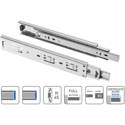 GTV - 550mm - Fully Extension Ball Bearing - Drawer Runners GTV - 550mm - Fully Extension Ball Bearing - Drawer Runners
