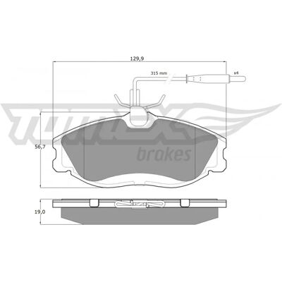 TOMEX brakes TX 11-62 Juego de Pastillas de Freno Delanteras TOMEX brakes TX 11-62 Juego de Pastillas de Freno Delanteras