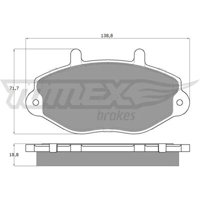Kit de pastillas de freno TOMEX TX 11-92 para Ford Transit Mk4 Kit de pastillas de freno TOMEX TX 11-92 para Ford Transit Mk4