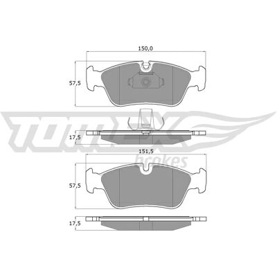 Ensemble de plaquettes de frein TOMEX Brakes TX 13-16 - Plaquettes de frein pour BMW - Publicité Ensemble de plaquettes de frein TOMEX Brakes TX 13-16 - Plaquettes de frein pour BMW - Publicité