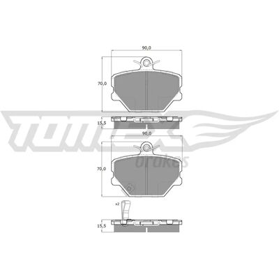 Juego de pastillas de freno TOMEX brakes TX 15-07 para eje delantero con indicador de desgaste Juego de pastillas de freno TOMEX brakes TX 15-07 para eje delantero con indicador de desgaste