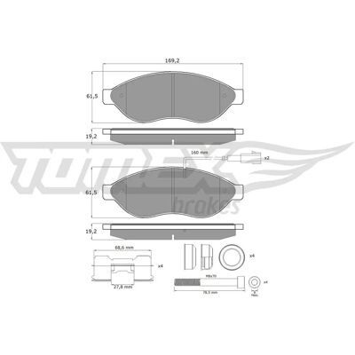 TOMEX brakes TX 14-39 Jeu de plaquettes de frein pour essieu avant - Freins - Publicité TOMEX brakes TX 14-39 Jeu de plaquettes de frein pour essieu avant - Freins - Publicité