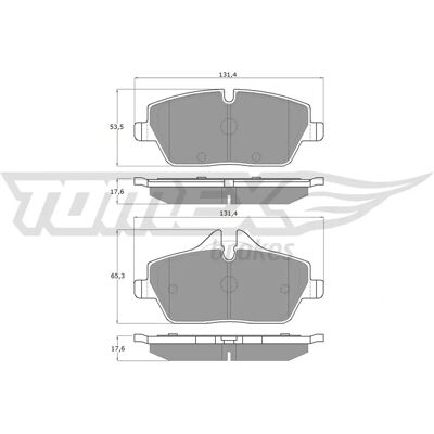 TOMEX brakes - TX 14-33 - Vorderachse - Bremsbeläge-Kit TOMEX brakes - TX 14-33 - Vorderachse - Bremsbeläge-Kit