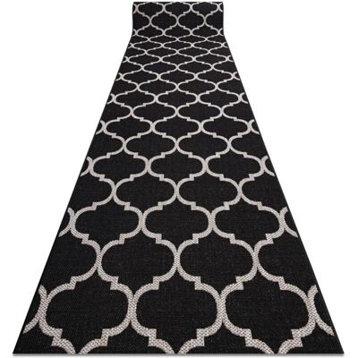 RugsX Pasillo de mosaico marroquí - 100x410 cm - Negro / Plateado RugsX Pasillo de mosaico marroquí - 100x410 cm - Negro / Plateado