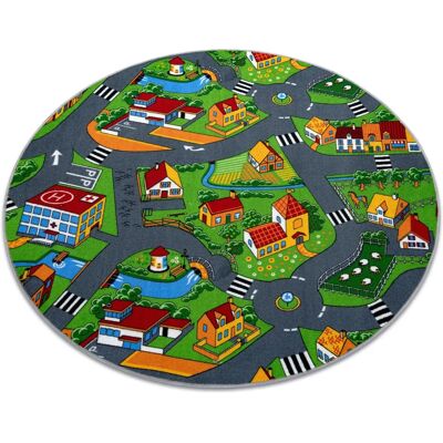 RugsX Little Village Tapis rond multicolore - Publicité RugsX Little Village Tapis rond multicolore - Publicité