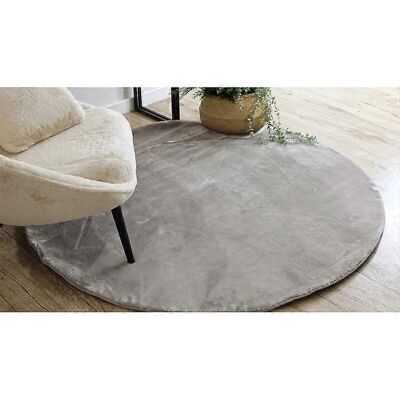 RugsX Silver Visco Circular Plush Carpet - 160 cm RugsX Silver Visco Circular Plush Carpet - 160 cm