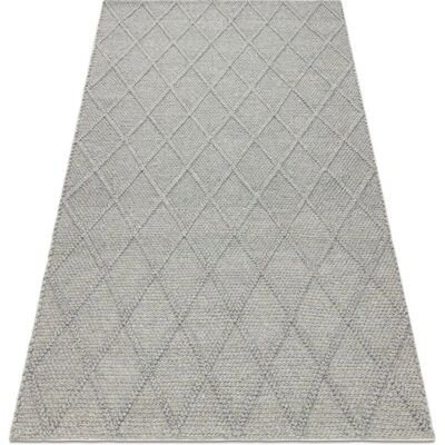 RugsX Alfombra de Lana TAHAR 99001G Gris - Tejida a Mano Bucles, Rombos, Boho - Alfombra RugsX Alfombra de Lana TAHAR 99001G Gris - Tejida a Mano Bucles, Rombos, Boho - Alfombra