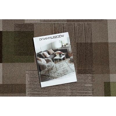 RugsX Tapis antidérapant géométrique beige 100x110cm - Couloir - Publicité RugsX Tapis antidérapant géométrique beige 100x110cm - Couloir - Publicité