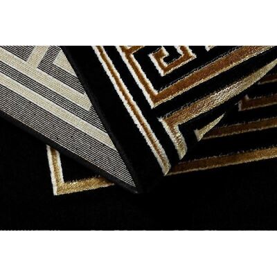 RugsX Carpet ALLURE 1968 Greek key - Textured, glamorous black / gold - 200x290 cm RugsX Carpet ALLURE 1968 Greek key - Textured, glamorous black / gold - 200x290 cm