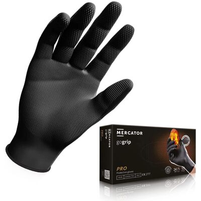 Gants en Nitrile Noirs MERCATOR MEDICAL - Plus épais 2-3x, Texture Diamant - Industrie & DIY - Publicité Gants en Nitrile Noirs MERCATOR MEDICAL - Plus épais 2-3x, Texture Diamant - Industrie & DIY - Publicité