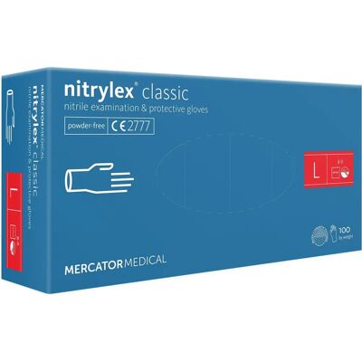 Gants en nitrile Mercator Medical - Bleu, L, Sans poudre, Jetables - Publicité Gants en nitrile Mercator Medical - Bleu, L, Sans poudre, Jetables - Publicité
