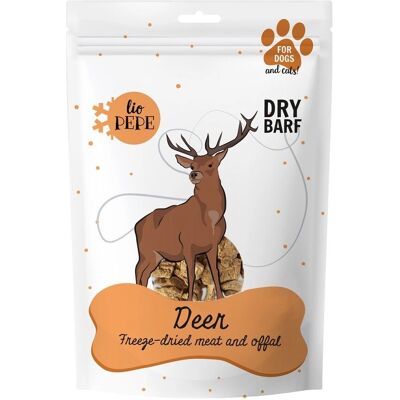 PAKA ZWIERZAKA PEPE - XL180g - liofilizowana mięso z jelenia - 100% naturalne - Przysmak dla zwierząt PAKA ZWIERZAKA PEPE - XL180g - liofilizowana mięso z jelenia - 100% naturalne - Przysmak dla zwierząt