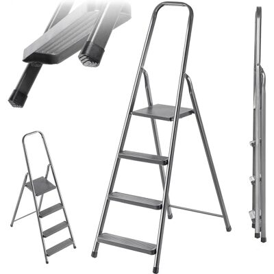 Escalera de Acero KADAX 4 Peldaños Escalera Plegable 125kg - Escalera Escalera de Acero KADAX 4 Peldaños Escalera Plegable 125kg - Escalera