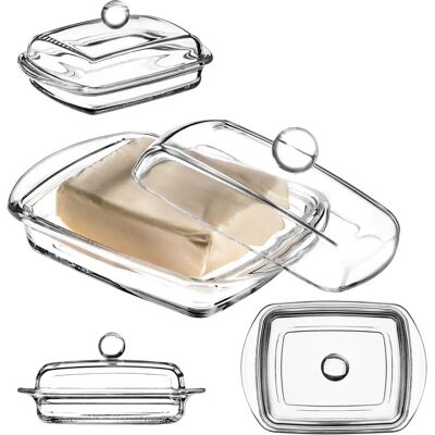 KADAX Butter Dish - Glass Butter Keeper with Lid 16cm KADAX Butter Dish - Glass Butter Keeper with Lid 16cm