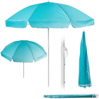 Kadax Ogródowy parasol - 220x142-224cm, Regulowany, Niebieski i Biały Kadax Ogródowy parasol - 220x142-224cm, Regulowany, Niebieski i Biały
