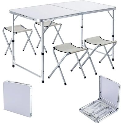 KADAX Camping Folding Table Set - Lightweight, Weather-Resistant, 4 Chairs KADAX Camping Folding Table Set - Lightweight, Weather-Resistant, 4 Chairs