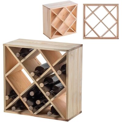Estante de madera KADAX para vino - 24 botellas - 52cm - Mueble para vino Estante de madera KADAX para vino - 24 botellas - 52cm - Mueble para vino