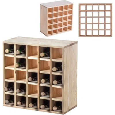 Estante de vino de madera KADAX 25 botellas - Mueble para almacenamiento de vino Estante de vino de madera KADAX 25 botellas - Mueble para almacenamiento de vino