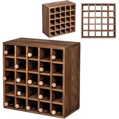 KADAX Support à vin en bois - 25 bouteilles, 52cm - Publicité KADAX Support à vin en bois - 25 bouteilles, 52cm - Publicité