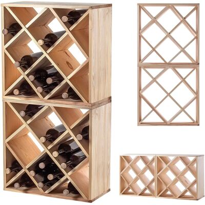 Râtelier à vin en bois KADAX - 48 bouteilles - Publicité Râtelier à vin en bois KADAX - 48 bouteilles - Publicité