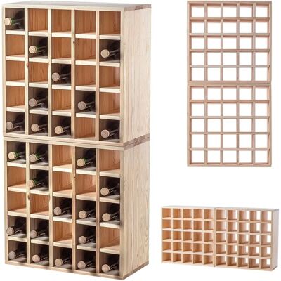 KADAX Étagère à vin en bois pour 50 bouteilles - Râtelier à vin - Publicité KADAX Étagère à vin en bois pour 50 bouteilles - Râtelier à vin - Publicité