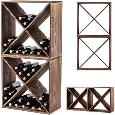KADAX Râtelier à vin en bois - 64 bouteilles - Publicité KADAX Râtelier à vin en bois - 64 bouteilles - Publicité