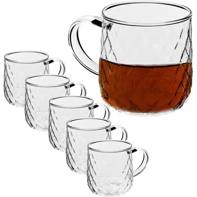 KADAX Glass Set 350ml with Handle - 6 pcs - for Coffee & Tea KADAX Glass Set 350ml with Handle - 6 pcs - for Coffee & Tea