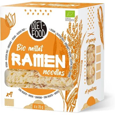 Biologiczne bezglutenowe makaron ryżowy z millet - 280g Biologiczne bezglutenowe makaron ryżowy z millet - 280g