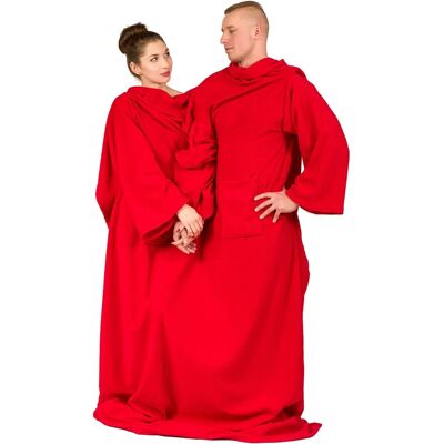 Kocyko - Szlafrok dla Pary - Czerwony - Trzy rękawy - bathrobe Kocyko - Szlafrok dla Pary - Czerwony - Trzy rękawy - bathrobe