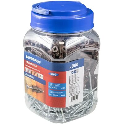 Rawlplug Brown UNO Plugs & Screws - 450 in Jar Rawlplug Brown UNO Plugs & Screws - 450 in Jar