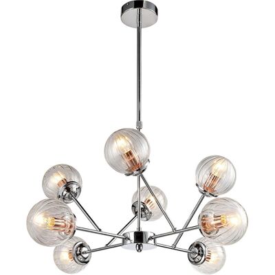 Candellux Chromée Lampe Suspendue 8 Lumières - Publicité Candellux Chromée Lampe Suspendue 8 Lumières - Publicité