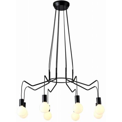 Candellux Suspension Noire 8 Lampes - Éclairage - Publicité Candellux Suspension Noire 8 Lampes - Éclairage - Publicité