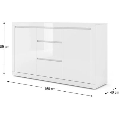 AKL FURNITURE PRIVATE Olia Commode Blanche 2 Tiroirs AKL FURNITURE PRIVATE Olia Commode Blanche 2 Tiroirs