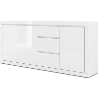 MEUBLES BIM - Commode - Blanc, 200cm, MDF, Style Italien - Publicité MEUBLES BIM - Commode - Blanc, 200cm, MDF, Style Italien - Publicité