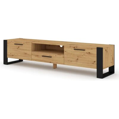 Mobile TV Moderno BIM - Rovere Rustico, Gambe Nere - Tipo TV Mobile TV Moderno BIM - Rovere Rustico, Gambe Nere - Tipo TV